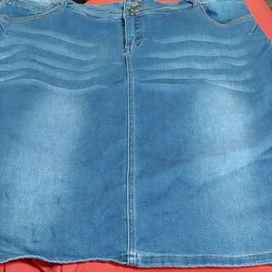 Plus Size Jean Skirt